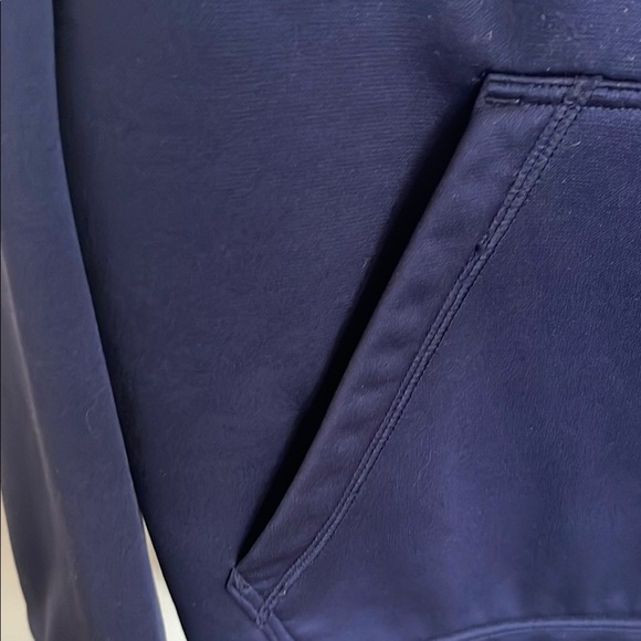 Under Armour Dark Blue Hoodie with Cream Logo - Picture 3 of 8